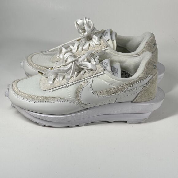 Nike Shoes LDWaffle x Sacai White Nylon Suede Mens Size 6 Sneakers - Picture 6 of 16